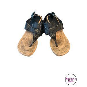 Black Leather Upper Sandals